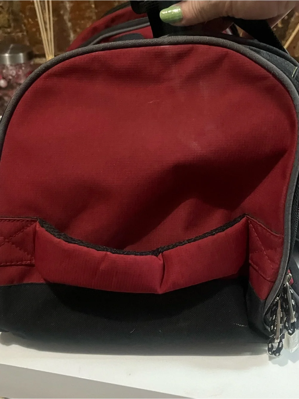 Unisex Red and Gray Travel Duffel Bag - Versatile Shoulder Carry